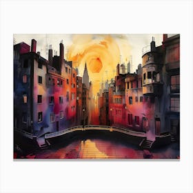 Sunset In Venice Canvas Print