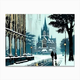 Snowy City Canvas Print