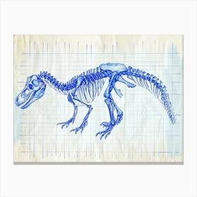 Acrocanthosaurus Dinosaur Skeleton Blueprint 3 Canvas Print