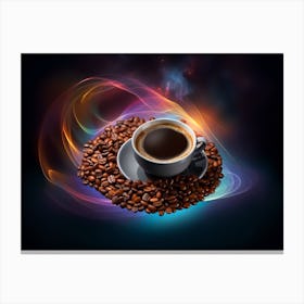 Coffee Cup With Coffee Beans 3 Canvas Print