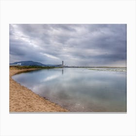 Cloudy Day and reflections At The Beach Canvas Print