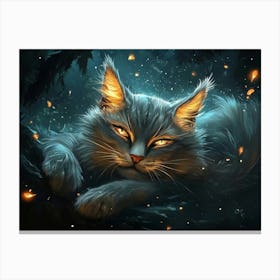 Cat In The Forest Canvas Print