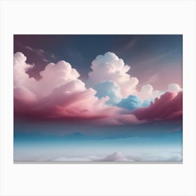 A Dreamy And Ethereal Image Of Colorful Clouds In A Dark Sky, Creating A Sense Of Mystery And Wonder 1 Canvas Print