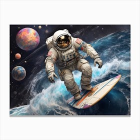 Astronaut Surfboard Canvas Print