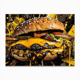 Burger Splatter Canvas Print