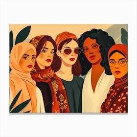 Women In Hijabs 6 Canvas Print