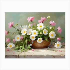 Spring Flowers Oil Painting 06 Canvas Print