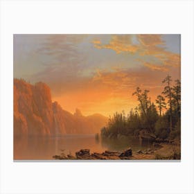 Sunset California Scenery, Albert Bierstadt Canvas Print