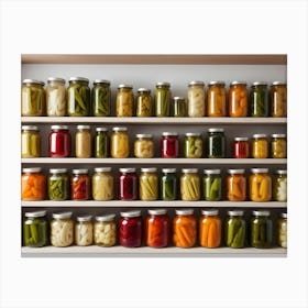 Shelves Of Preserved Vegetables 7 Canvas Print