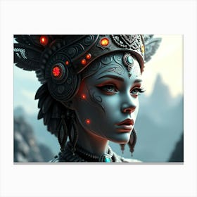 Woman In A Headdress Canvas Print