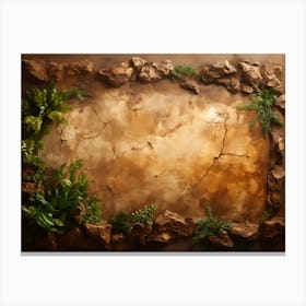 Frame With Plants And Rocks Canvas Print