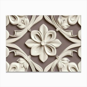 Seamless Relief Sculpture Designation Retro Pattern Geometry Cross Frame Line Canvas Print