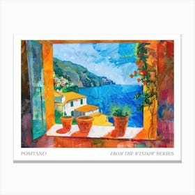 Positano From The Window Series Poster Painting 1 Canvas Print