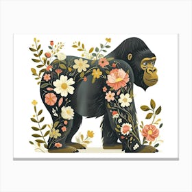 Little Floral Mountain Gorilla 2 Canvas Print