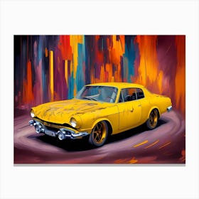 Yellow Car Painting 1 Canvas Print