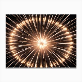 Abstract Image Of A Burst Of Golden Fireworks Against A Dark Night Sky Canvas Print