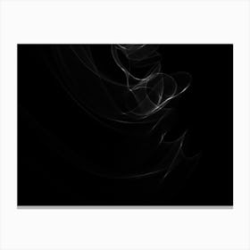 Glowing Abstract Curved Black And White Lines 6 Canvas Print