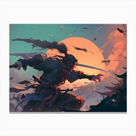 Samuraj Fighting Ninjas 1 Canvas Print