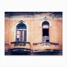 Two Arched Windows Of Havana Canvas Print