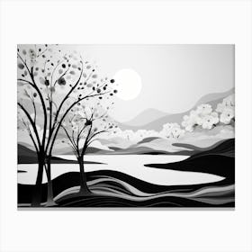 Nature Abstract Black And White 6 Canvas Print