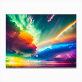Rainbow Candy Clouds 3 Canvas Print