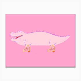 Crocodile And The Cute Boots Canvas Print
