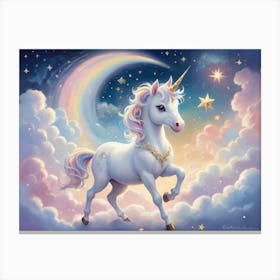 Unicorn In The Sky 10 Canvas Print