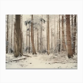 Vintage Rustic Winter Forest Canvas Print