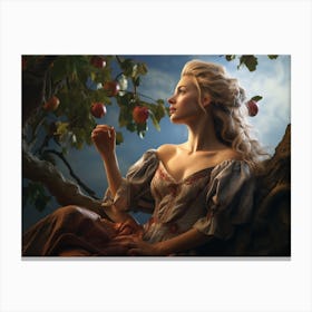 Upscaled Painting Of Woman Sitting On An Apple Tree In The Style O 09e179e7 8b29 4d28 A65a 640a76f2d523 Canvas Print