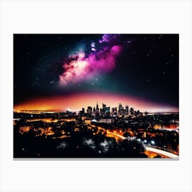 Cityscape At Night 20 Canvas Print