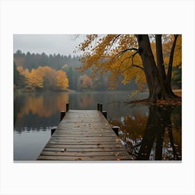 Dock At The Lake Canvas Print