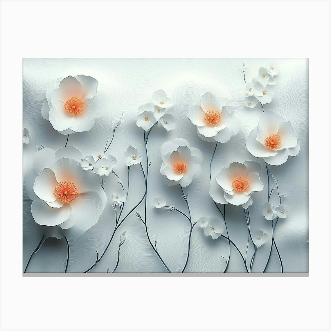 3d Artwork Flower and Furniture Canvas Print by Divine Studio