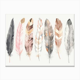 Watercolor Feathers 1 Canvas Print