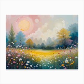 Meadow At Sunset Canvas Print