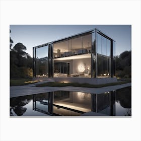 Glass House At Dusk Canvas Print