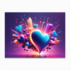 Colorful Heart Creative Art Print 32 Canvas Print