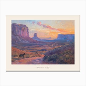 Western Sunset Landscapes Monument Valley Arizona 1 Poster Canvas Print