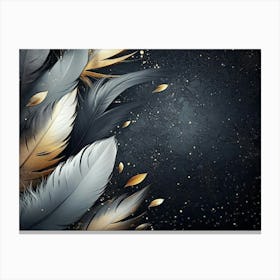 Gold Feathers 4 Canvas Print