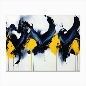 Blue And Yellow Abstract Painting 3 Canvas Print