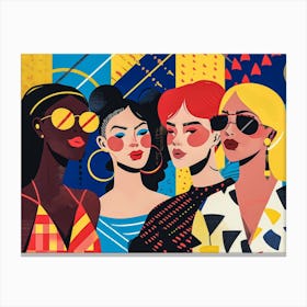 Four Women In Sunglasses Canvas Print