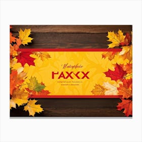 Banner Featuring A Seamless Pattern Of Oak And Maple Leaves Brilliant Shades Of Yellow And Orange E (6) Canvas Print