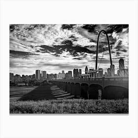 Dallas Texas- Margaret Hunt Hill Bridge BW Canvas Print