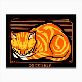 December Cat, Julie De Graag Canvas Print