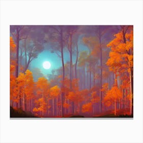Forest At Night 4 Canvas Print