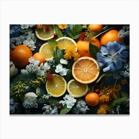 Flowers And Citrus 8 Canvas Print