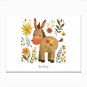 Little Floral Donkey 1 Poster Canvas Print