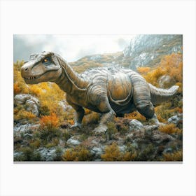 Dinosaur In The Woods Canvas Print