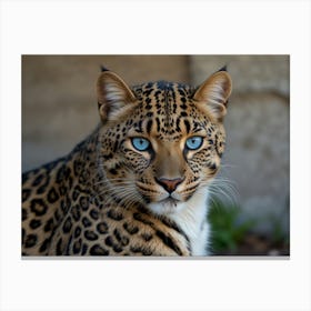 Leopard With Blue Eyes Canvas Print