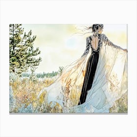 Girl In A Dress 6 Canvas Print