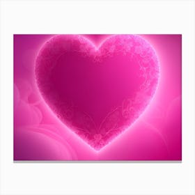 A Glowing Pink Heart Vibrant Horizontal Composition 34 Canvas Print